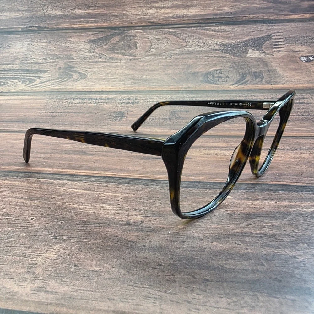 Warby Parker Nancy W 283 Tortoise Shell Geometric Oversized Eyeglasses 57-17-140